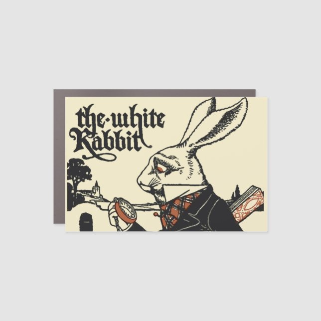Alice White Rabbit Classic Wonderland  Car Magnet (Front)