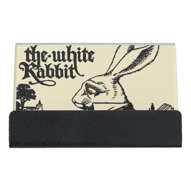 Alice White Rabbit Classic Wonderland  Desk Business Card Holder (Front)
