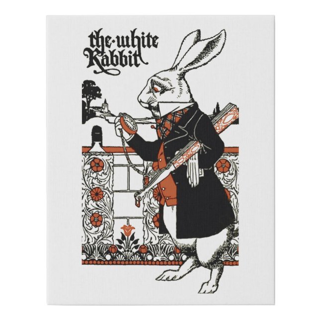 Alice White Rabbit Classic Wonderland  Faux Canvas Print (Front)