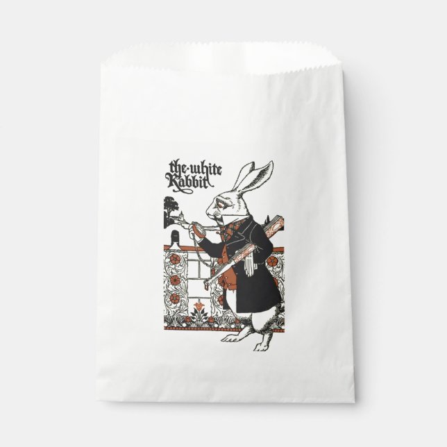 Alice White Rabbit Classic Wonderland  Favor Bag (Front)