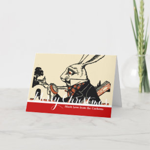 Alice White Rabbit Classic Wonderland Holiday Card
