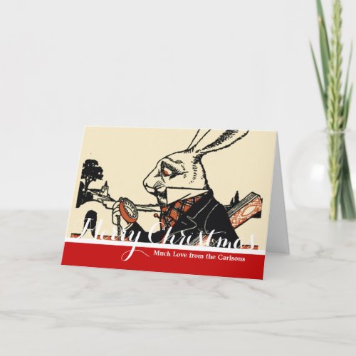 Alice White Rabbit Classic Wonderland  Holiday Card