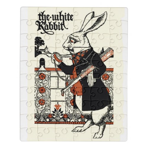 Alice White Rabbit Classic Wonderland  Jigsaw Puzzle