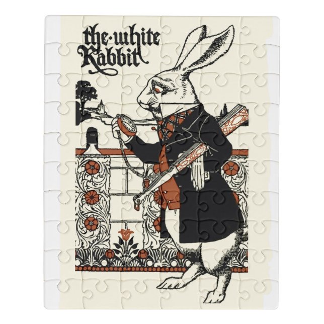 Alice White Rabbit Classic Wonderland  Jigsaw Puzzle (Puzzle Vertical)