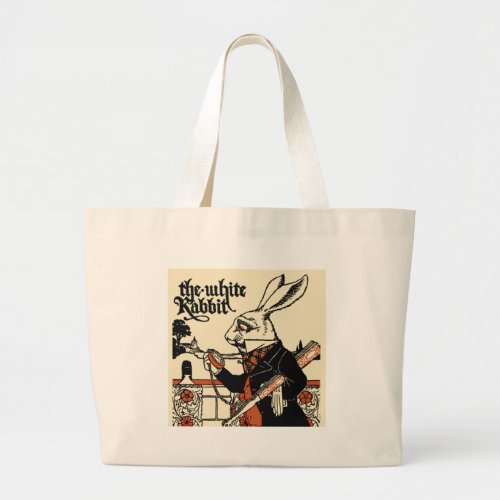 Alice White Rabbit Classic Wonderland  Large Tote Bag