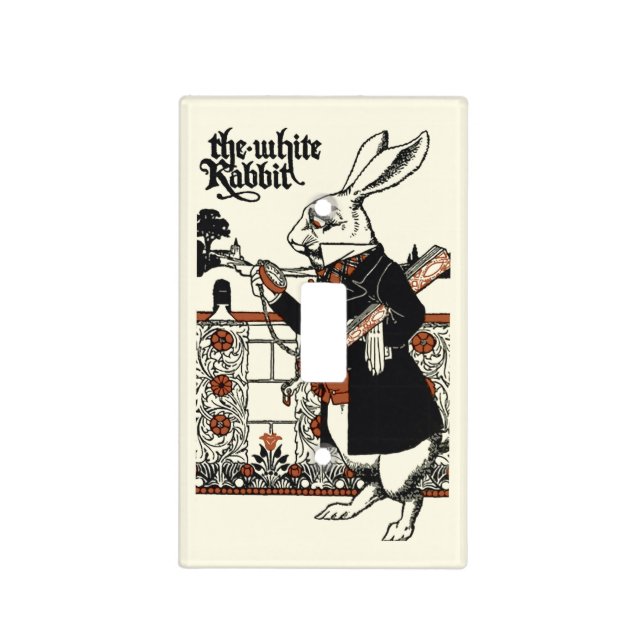 Alice White Rabbit Classic Wonderland  Light Switch Cover (Front)