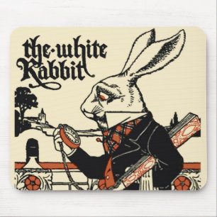 Alice White Rabbit Classic Wonderland Mouse Pad