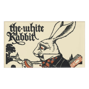 Alice White Rabbit Classic Wonderland Name Tag