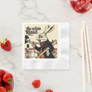 Alice White Rabbit Classic Wonderland  Napkins