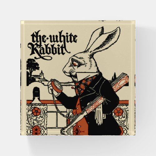Alice White Rabbit Classic Wonderland  Paperweight