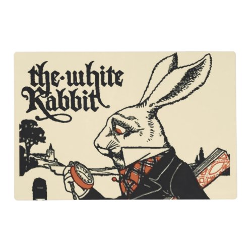 Alice White Rabbit Classic Wonderland  Placemat