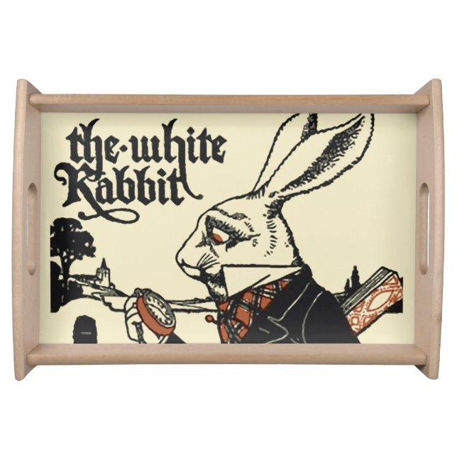 Alice White Rabbit Classic Wonderland  Serving Tray (Front)