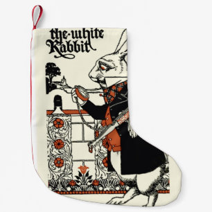 Alice White Rabbit Classic Wonderland  Small Christmas Stocking