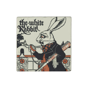 Alice White Rabbit Classic Wonderland Stone Magnet