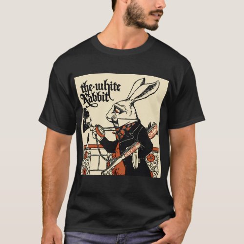 Alice White Rabbit Classic Wonderland  T_Shirt