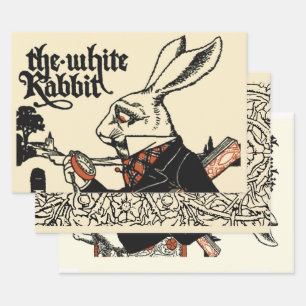 Alice White Rabbit Classic Wonderland Wrapping Paper Sheets