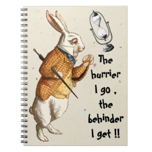 Alice - White Rabbit - Hour Glass 1865 Notebook