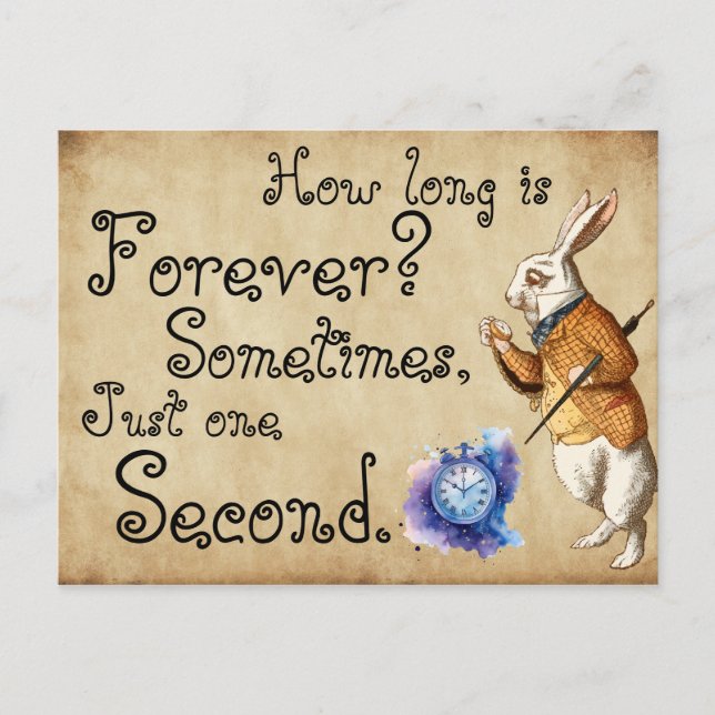 Alice - White Rabbit - How Long is Forever? Postcard (Front)