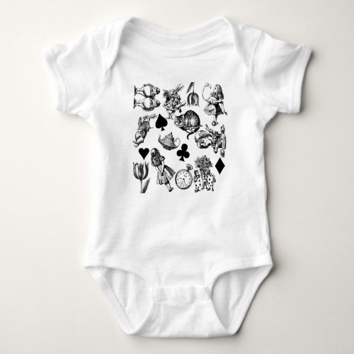 Alice White Rabbit Wonderland Classic Baby Bodysuit