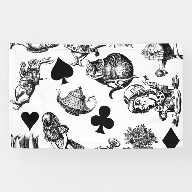 Alice White Rabbit Wonderland Classic Banner (Horizontal)