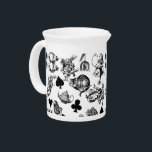 Alice White Rabbit Wonderland Classic Beverage Pitcher<br><div class="desc">The Classic Alice in Wonderland Characters - Based on the original John Tenniel images from Alice's Adventures in Wonderland from the 1800s,  there's the Mad Hatter,  Cheshire Cat,  White Rabbit,  and Alice,  of course. Fine art drawing illustration.</div>