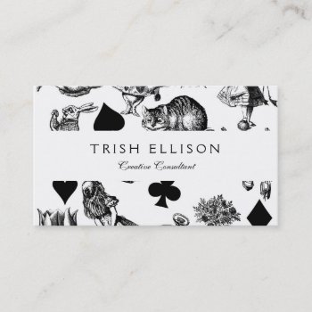 Alice White Rabbit Wonderland Classic Business Card by antiqueart at Zazzle