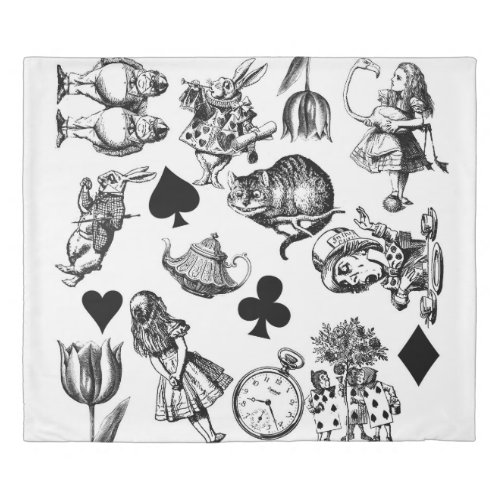 Alice White Rabbit Wonderland Classic Duvet Cover