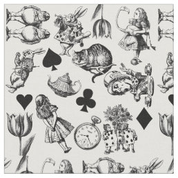 Alice White Rabbit Wonderland Classic Fabric