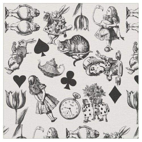 Alice White Rabbit Wonderland Classic Fabric