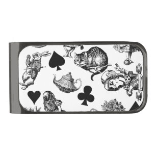 Alice White Rabbit Wonderland Classic Gunmetal Finish Money Clip