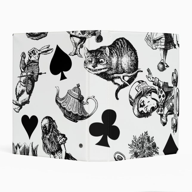 Alice White Rabbit Wonderland Classic Mini Binder (Background)