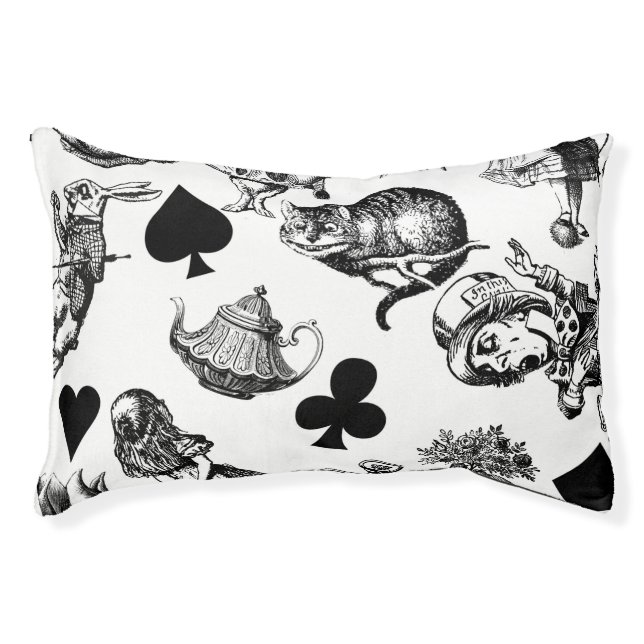 Alice White Rabbit Wonderland Classic Pet Bed (Front)