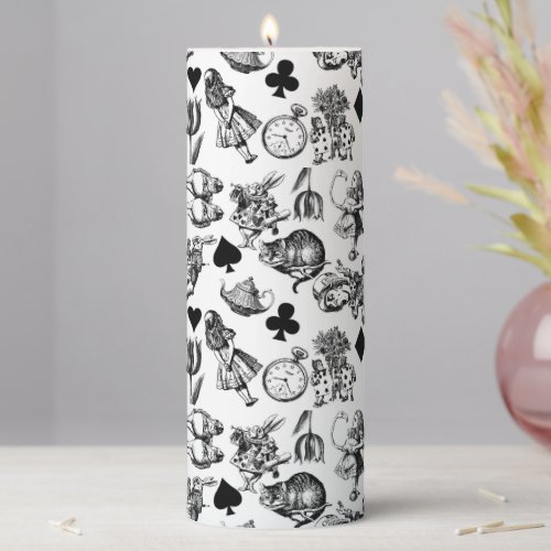 Alice White Rabbit Wonderland Classic Pillar Candle