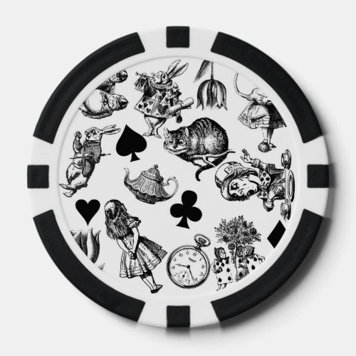 Alice White Rabbit Wonderland Classic Poker Chips