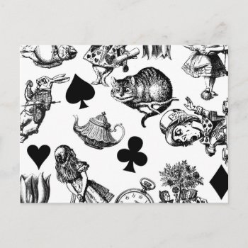 Alice White Rabbit Wonderland Classic Postcard by antiqueart at Zazzle