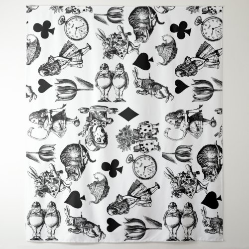 Alice White Rabbit Wonderland Classic Tapestry