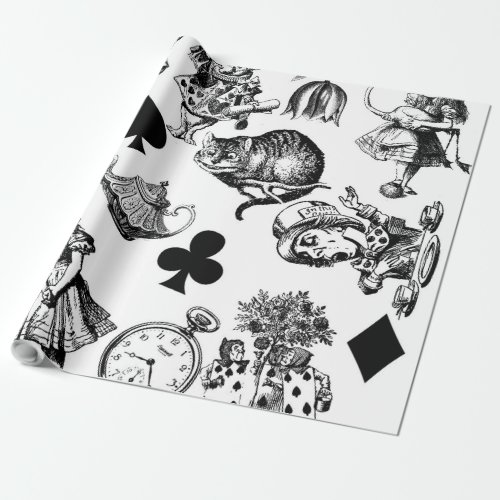 Alice White Rabbit Wonderland Classic Wrapping Paper