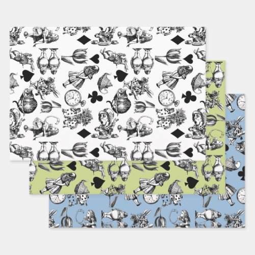 Alice White Rabbit Wonderland Classic Wrapping Paper Sheets