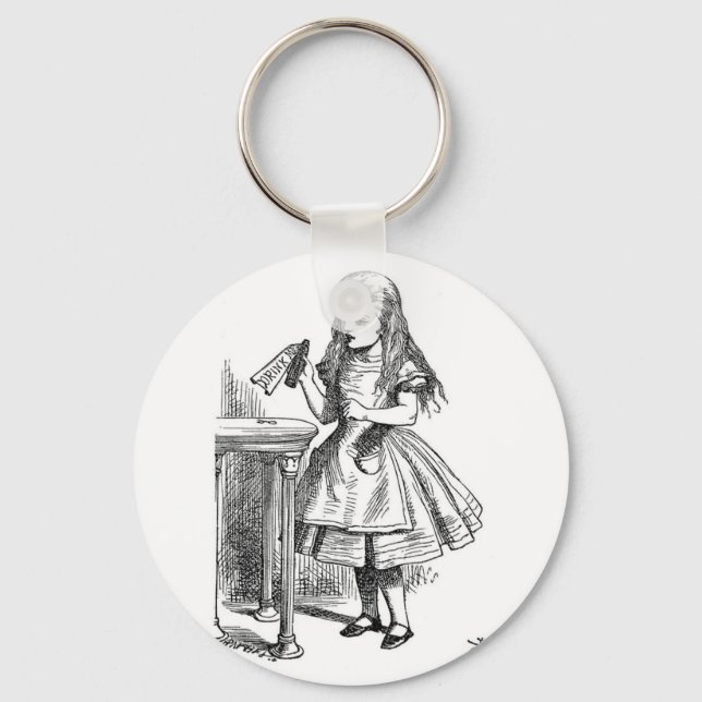 Alice with "Drink Me" Bottle Keychain (Front)