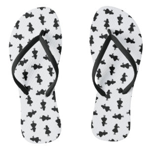 Alice with Drink Me Bottle Silhouette CUSTOM COLOR Flip Flops