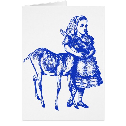 Alice with Fawn Inked Blue Cards (Front)