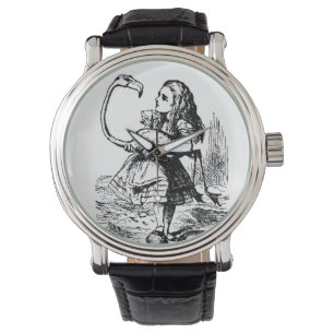 alice with flamingo watch