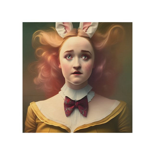 Alice with Rabbit Ears Wood Wall Art (Front)