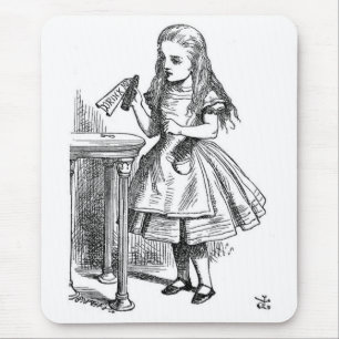 Alice with the "Drink Me" Bottle Mouse Pad