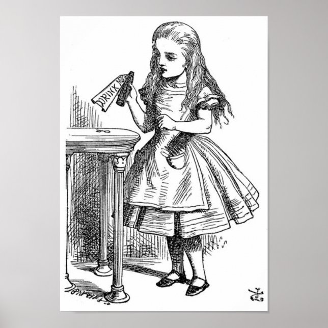 Alice with the "Drink Me" Bottle Poster (Front)
