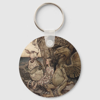 Alice with the Gryphon and the Mock Turtle Keychain