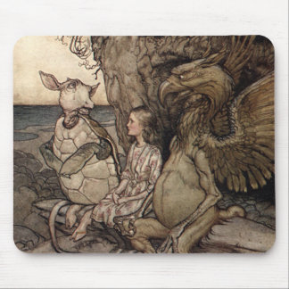 Alice with the Gryphon and the Mock Turtle Mouse Pad