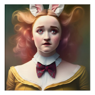 Alice With the White Rabbit Ears Acrylic Print