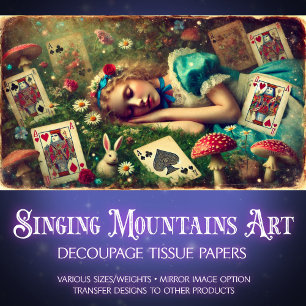 Alice Wonderland Dreams Vintage Fantasy Decoupage Tissue Paper