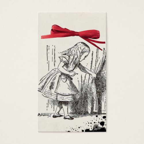 alice wonderland gift tag business card template